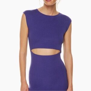 Aritzia Wilfred Violet Ribbed Cutout Dress